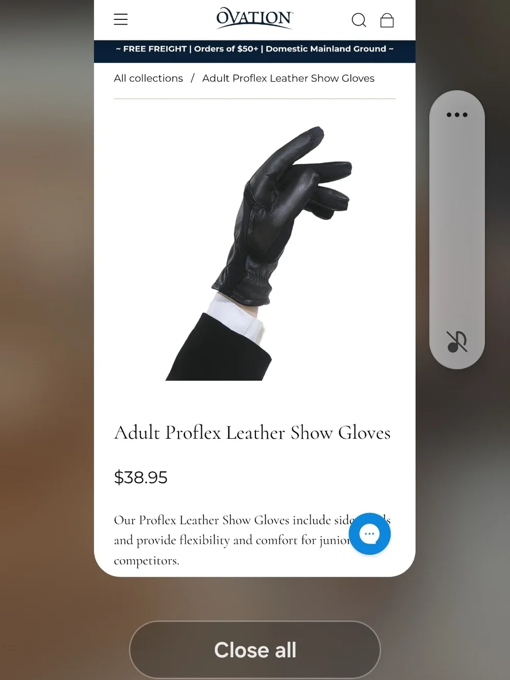 🐴OVATION🐴 WOMEN'S BLACK LEATHER EQUESTRIAN RIDING GLOVES, SMALL, NEVER WORN!